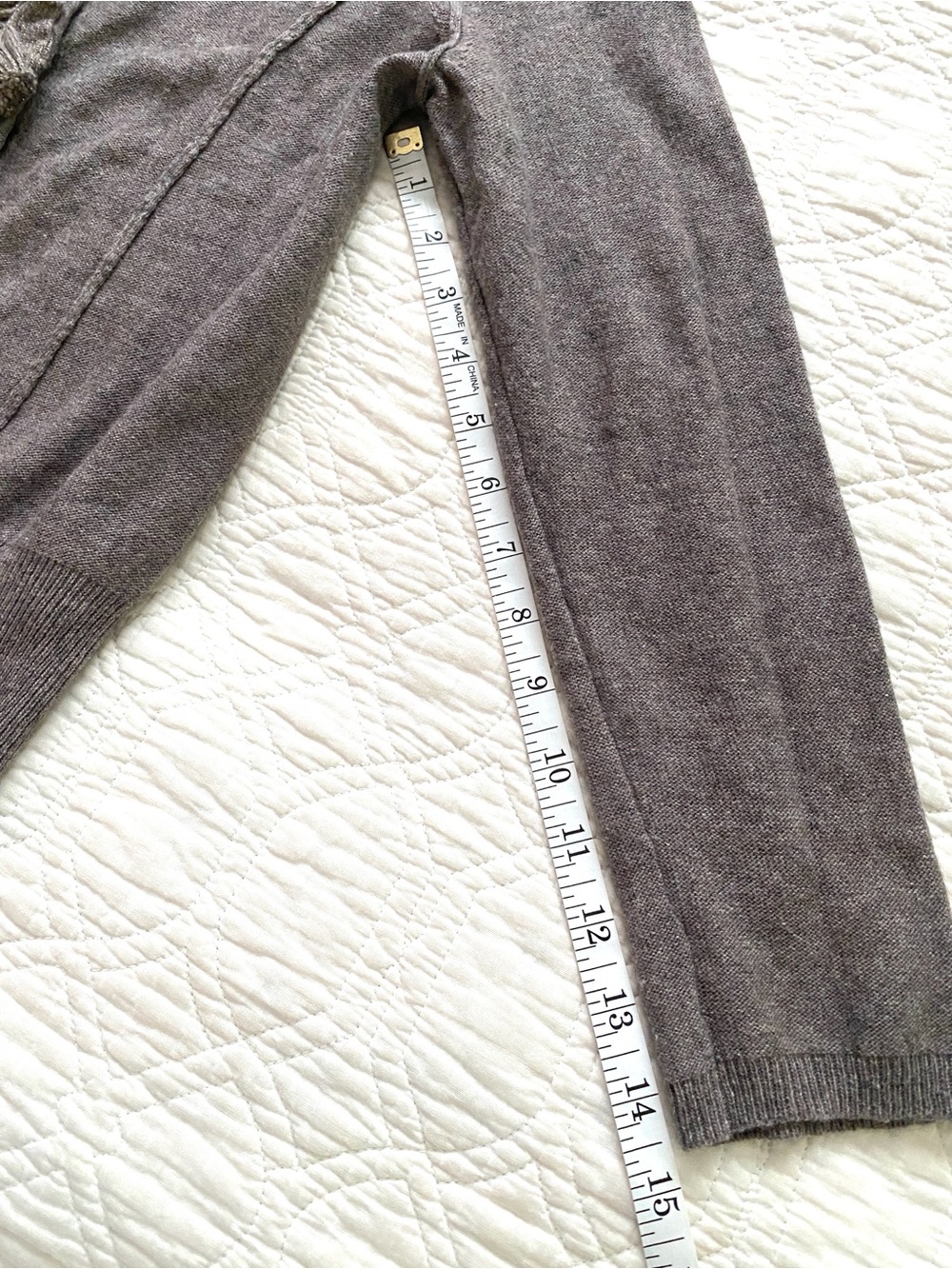 Anthropologie Sparrow Light Brown Cocoa Taupe Floral Wool Blend Cardigan Sz S - Picture 9 of 16